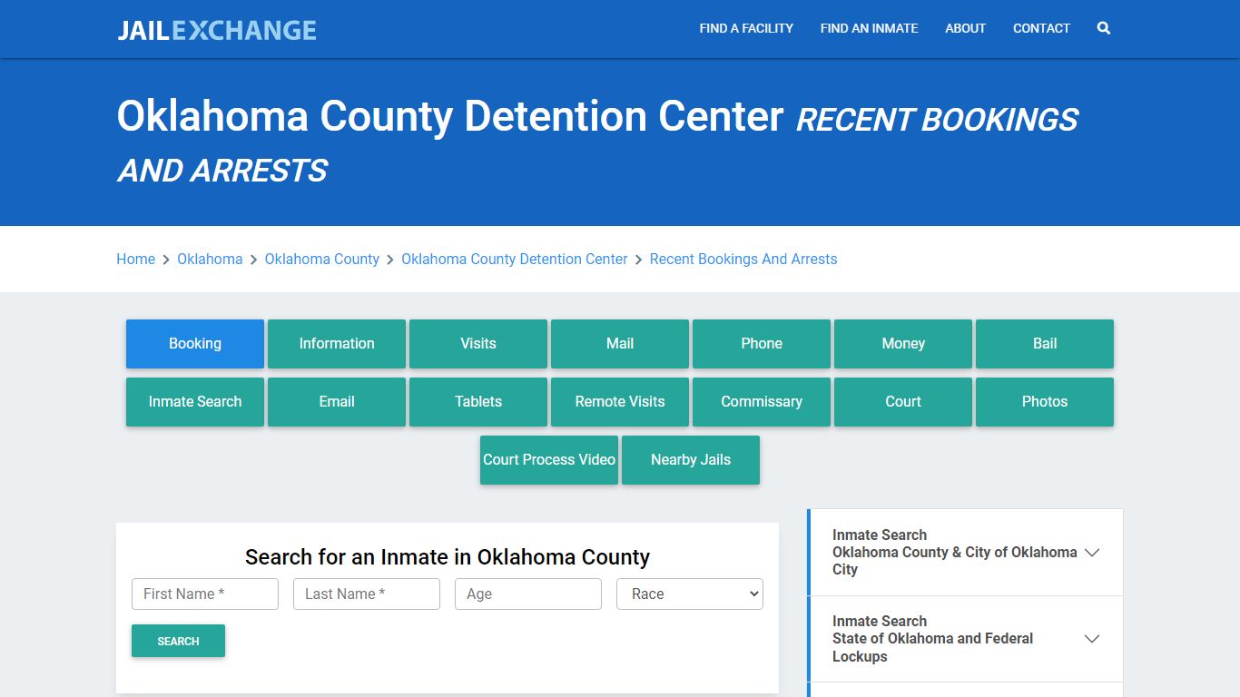 Oklahoma County Detention Center Recent Bookings And Arrests