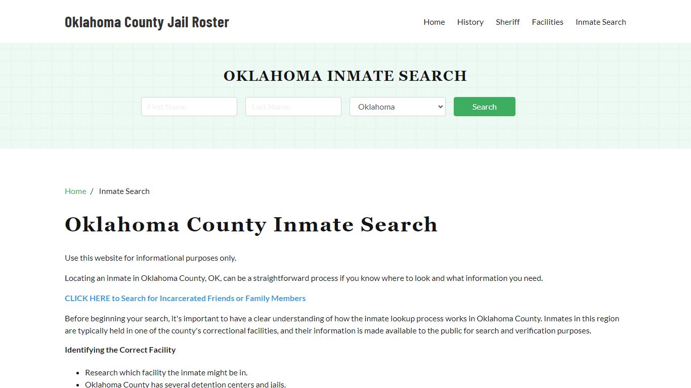 Oklahoma County, OK Detainee Lookup