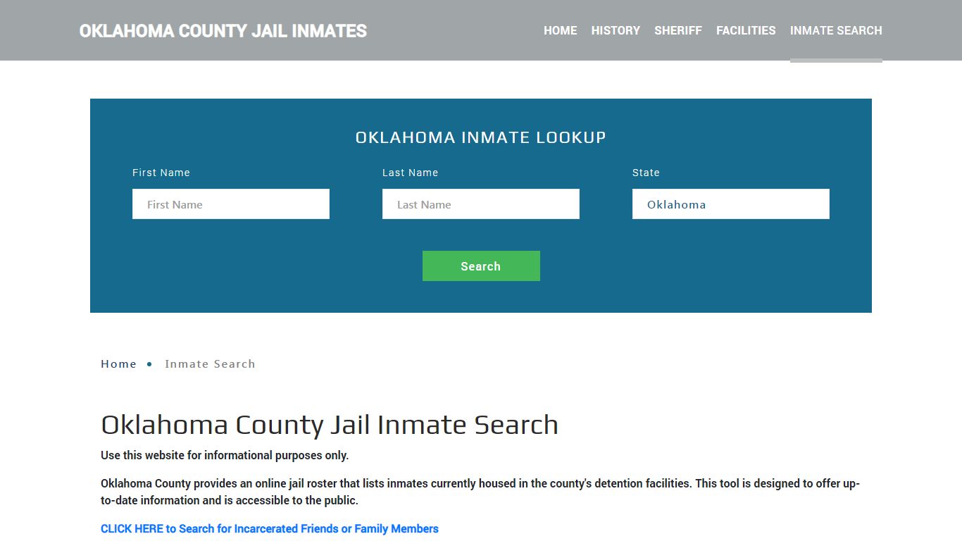 Oklahoma County, OK Detainee Lookup