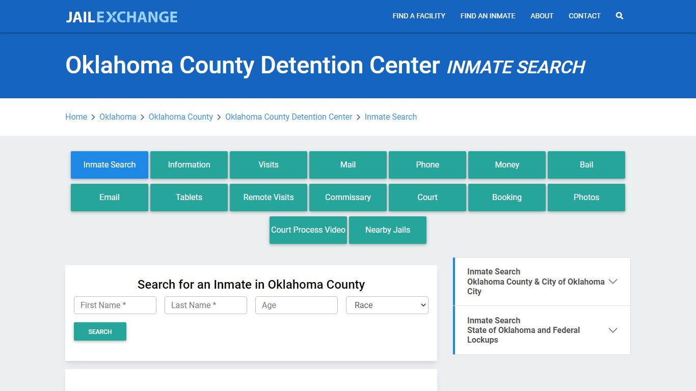 Oklahoma County Detention Center Inmate Search - Jail Exchange