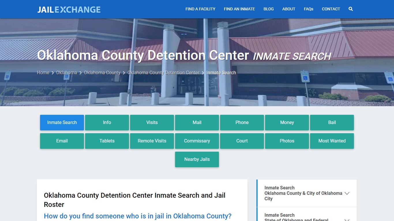 Oklahoma County Detention Center Inmate Search - Jail Exchange